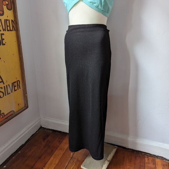 Vintage Black Sparkle Maxi Skirt - Picture 2 of 6